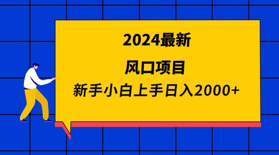 2024最新风口项目 新手小白日入2000+