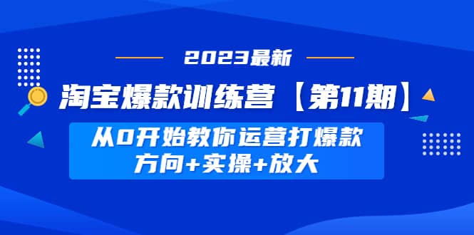 淘宝爆款训练营【第11期】 从0开始教你运营打爆款，方向+实操+放大