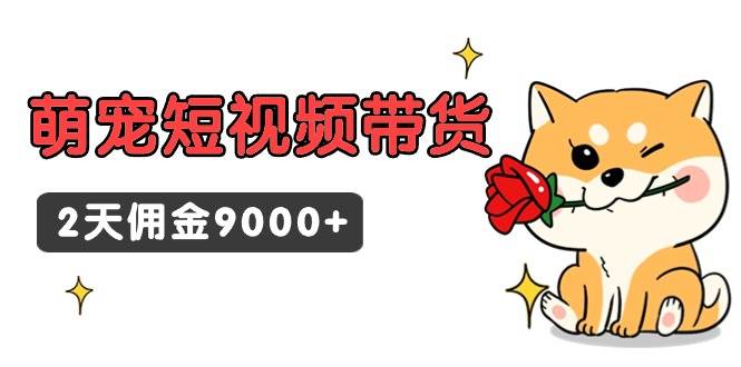 东哲日记·萌宠短视频带货，2天佣金9000+