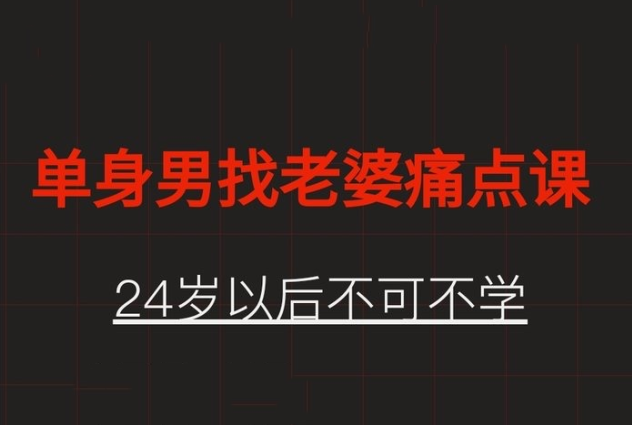 昂导《单身男人找老婆痛点》