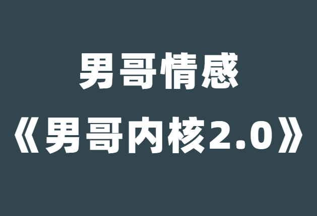 男哥情感《男哥内核2.0》